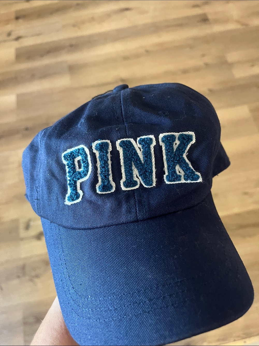 PINK Victoria's Secret Navy Blue Cap with Appliqué Logo